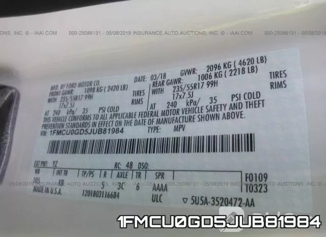 1FMCU0GD5JUB81984 фото 10