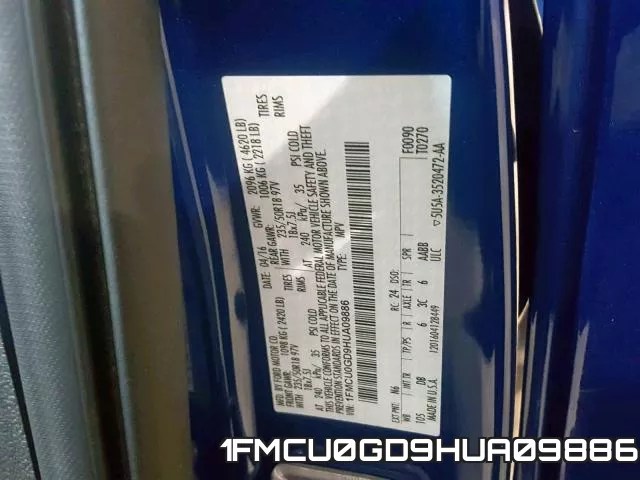 1FMCU0GD9HUA09886 фото 2