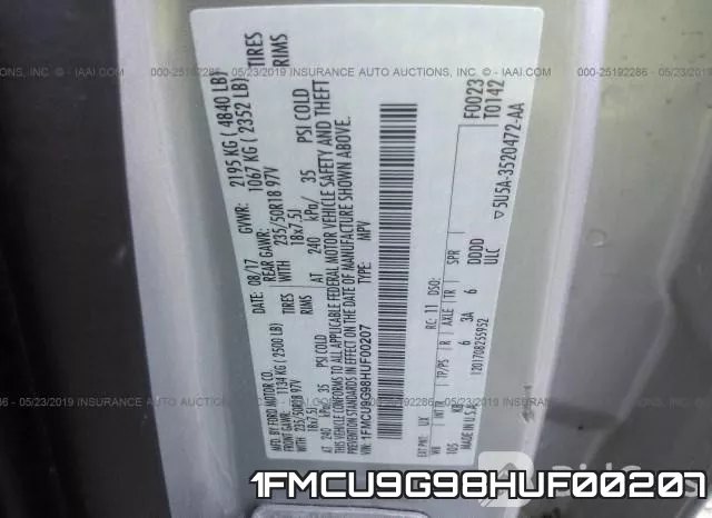 1FMCU9G98HUF00207 фото 10