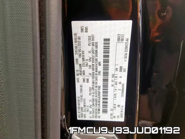 1FMCU9J93JUD01192 фото 2