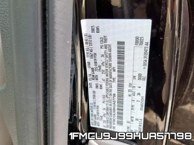 1FMCU9J99HUA57798 фото 2