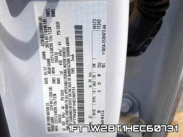 1FT7W2BT1HEC60731 фото 2