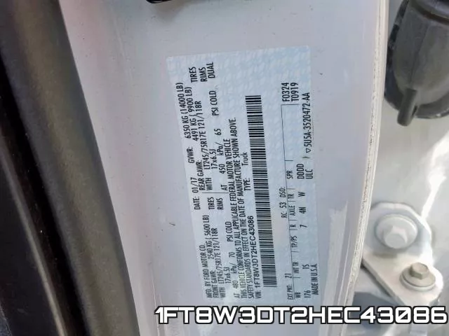 1FT8W3DT2HEC43086 фото 2