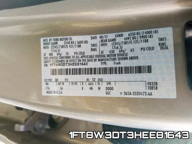 1FT8W3DT3HEE81643 фото 2