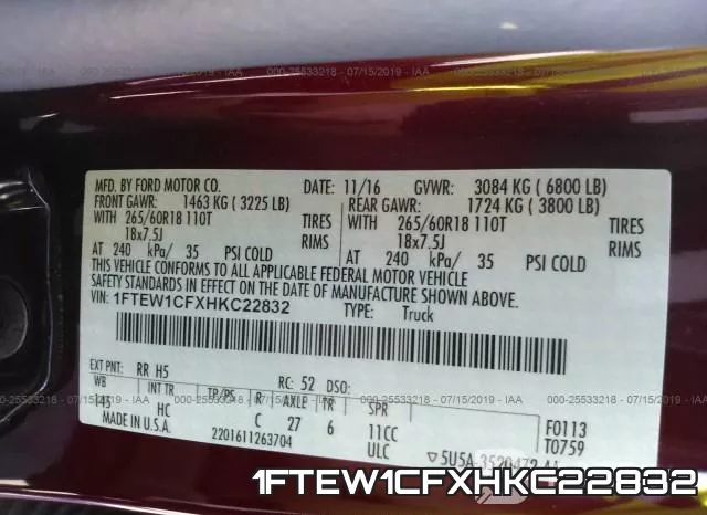 1FTEW1CFXHKC22832 фото 10