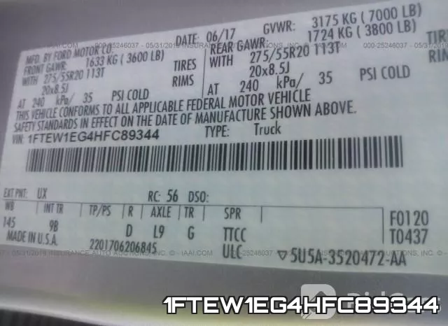 1FTEW1EG4HFC89344 фото 10