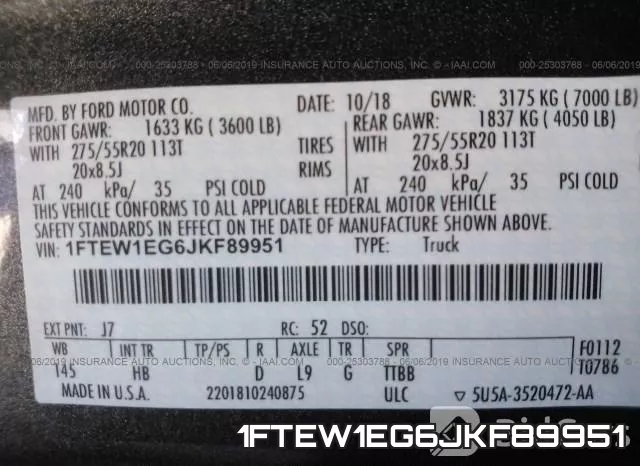 1FTEW1EG6JKF89951 фото 10