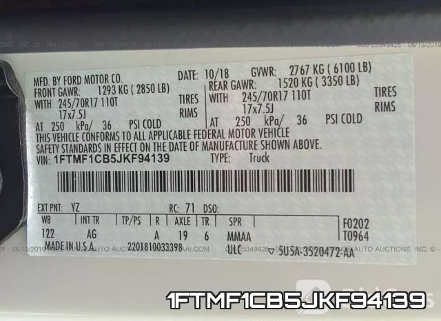 1FTMF1CB5JKF94139 фото 10