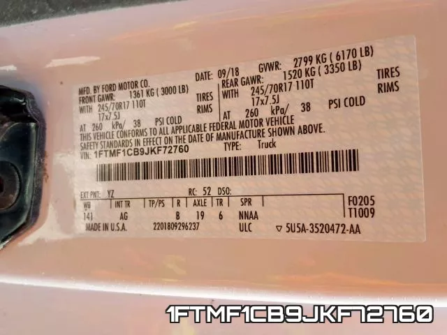 1FTMF1CB9JKF72760 фото 2