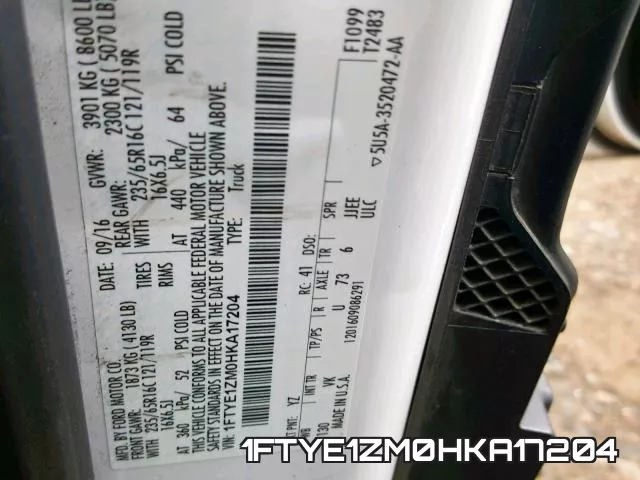 1FTYE1ZM0HKA17204 фото 2