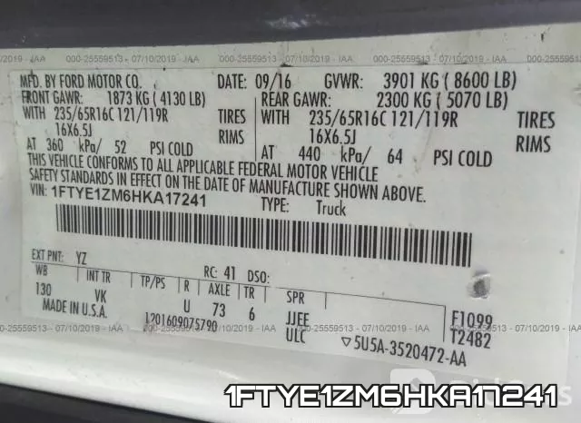 1FTYE1ZM6HKA17241 фото 10