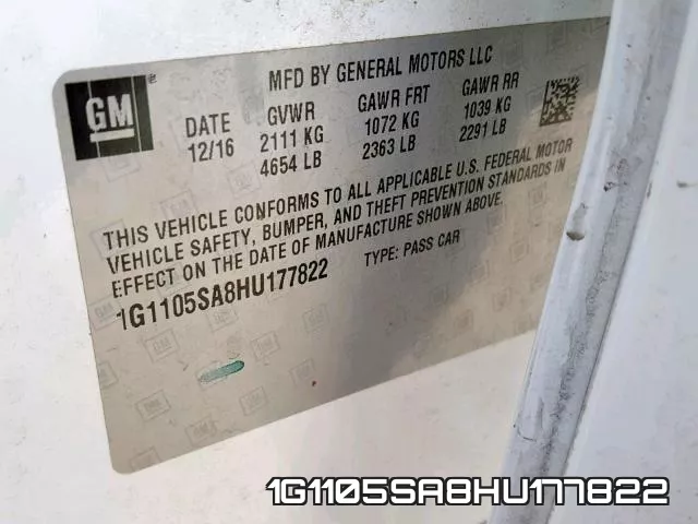 1G1105SA8HU177822 фото 2