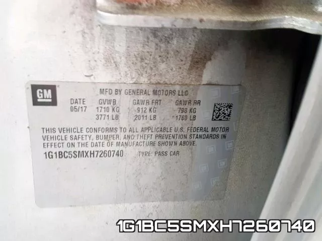 1G1BC5SMXH7260740 фото 2