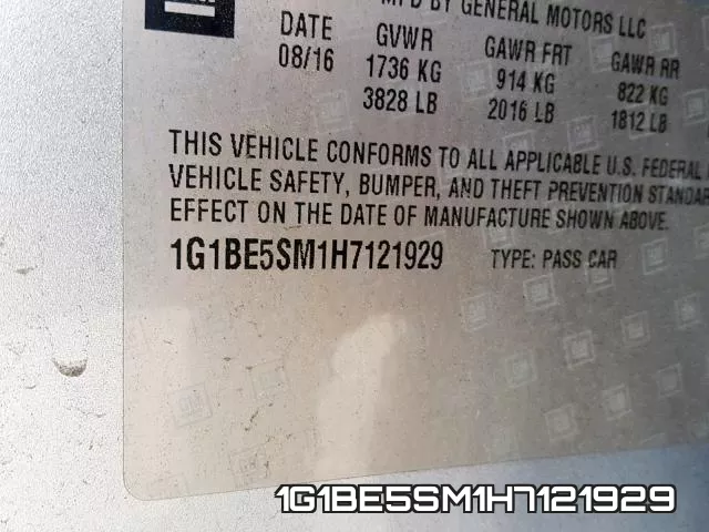 1G1BE5SM1H7121929 фото 2