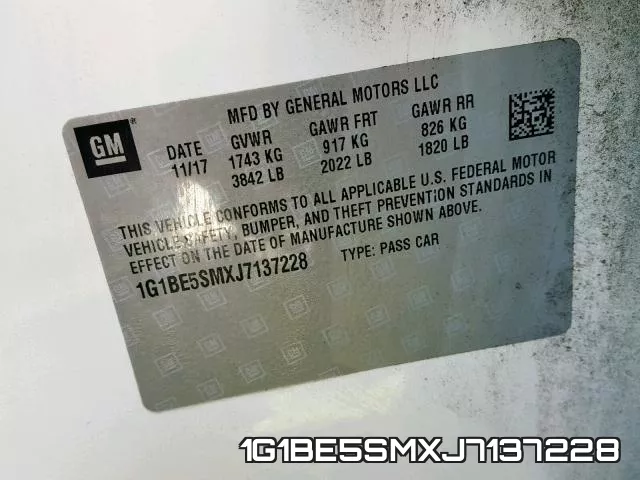 1G1BE5SMXJ7137228 фото 2