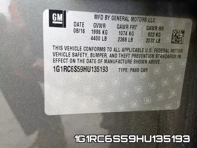 1G1RC6S59HU135193 фото 2