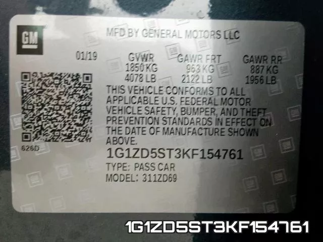 1G1ZD5ST3KF154761 фото 2