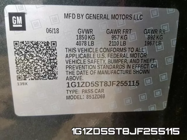 1G1ZD5ST8JF255115 фото 2