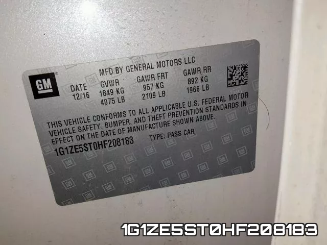 1G1ZE5ST0HF208183 фото 2