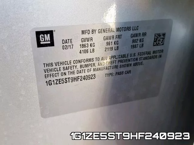 1G1ZE5ST9HF240923 фото 2