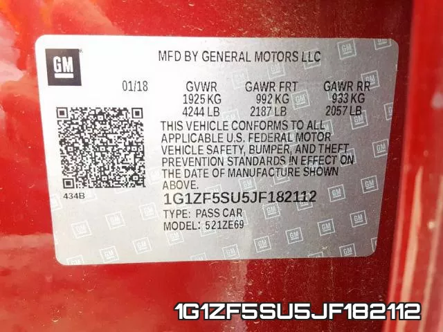 1G1ZF5SU5JF182112 фото 2