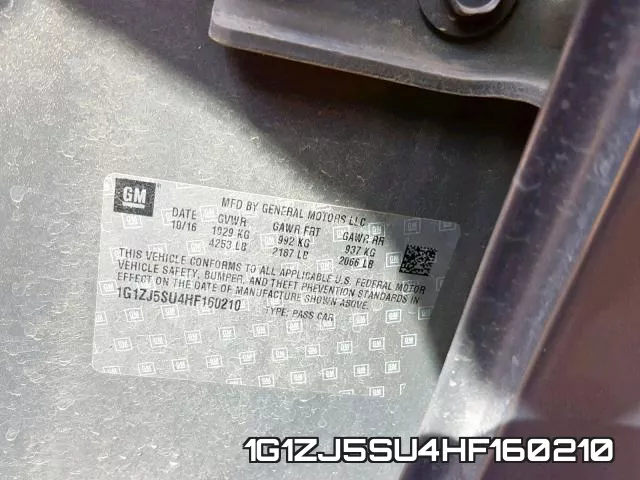 1G1ZJ5SU4HF160210 фото 2