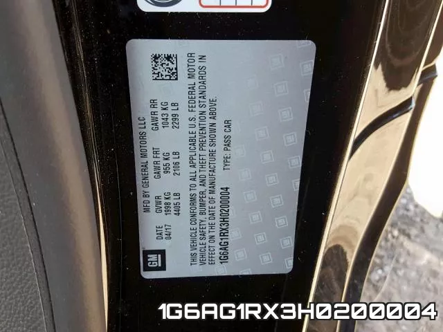 1G6AG1RX3H0200004 фото 2