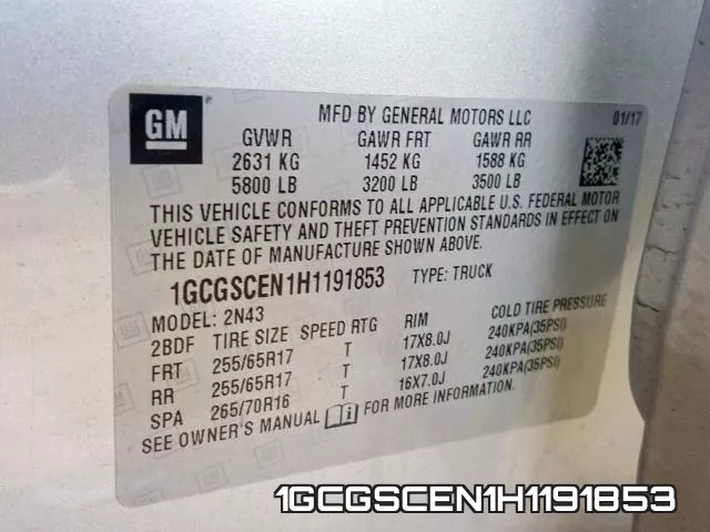 1GCGSCEN1H1191853 фото 2