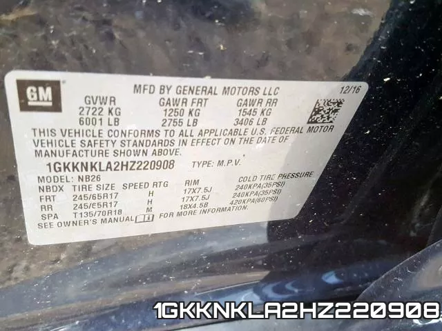 1GKKNKLA2HZ220908 фото 2
