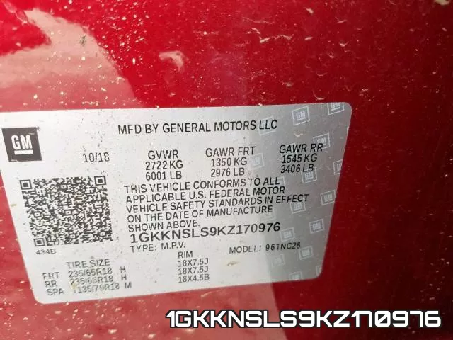 1GKKNSLS9KZ170976 фото 2