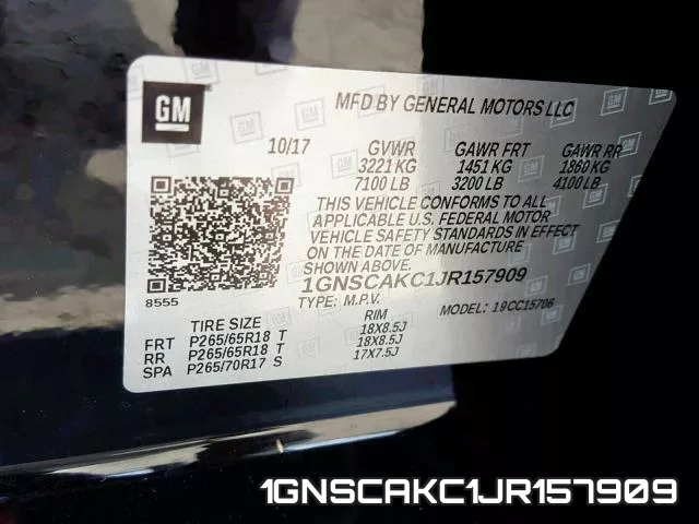 1GNSCAKC1JR157909 фото 2