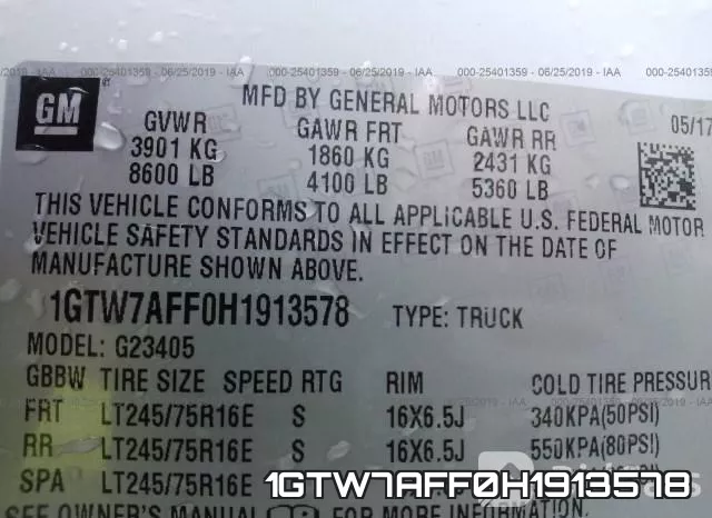 1GTW7AFF0H1913578 фото 10