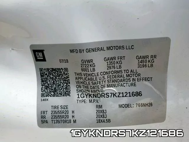 1GYKNDRS7KZ121686 фото 2