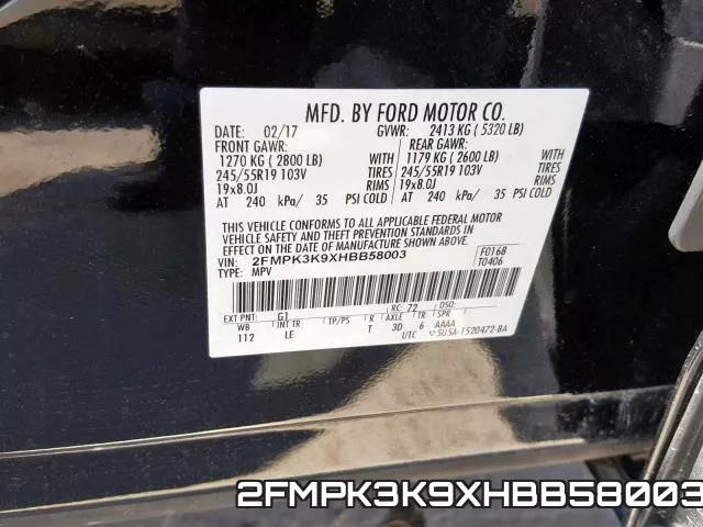 2FMPK3K9XHBB58003 фото 2