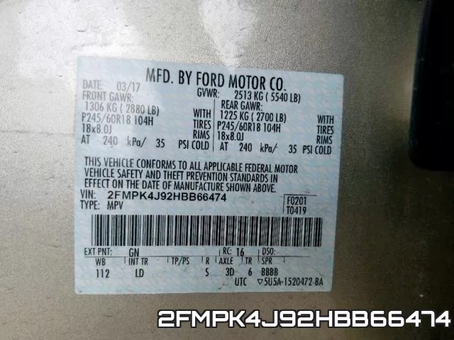 2FMPK4J92HBB66474 фото 2
