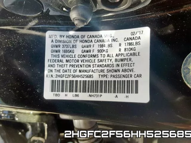 2HGFC2F56HH525685 фото 2