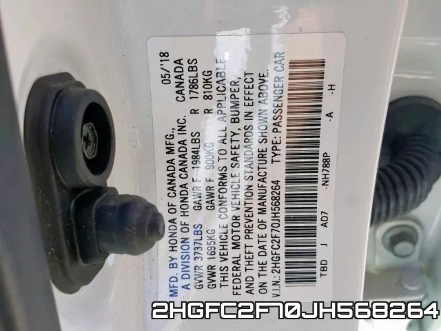 2HGFC2F70JH568264 фото 2