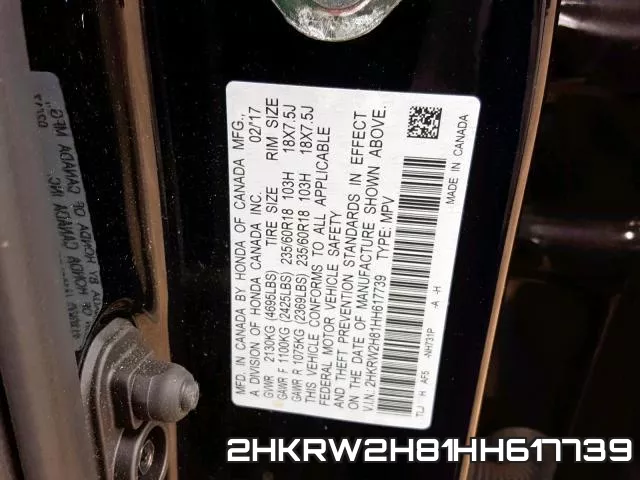 2HKRW2H81HH617739 фото 2