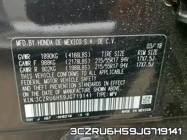3CZRU6H59JG719141 фото 2