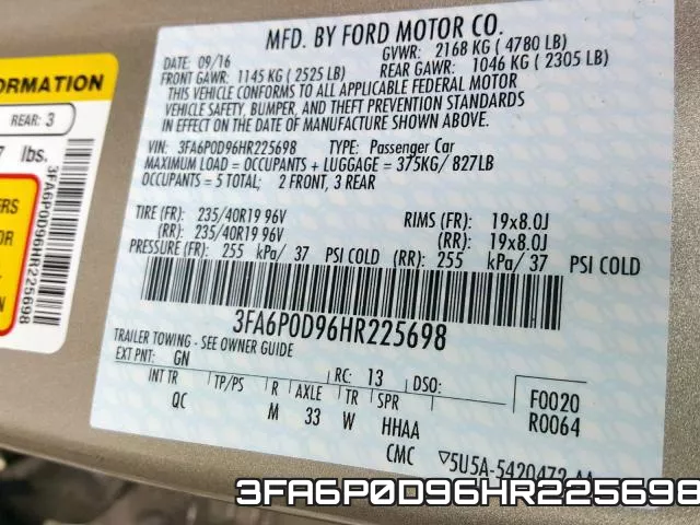 3FA6P0D96HR225698 фото 2