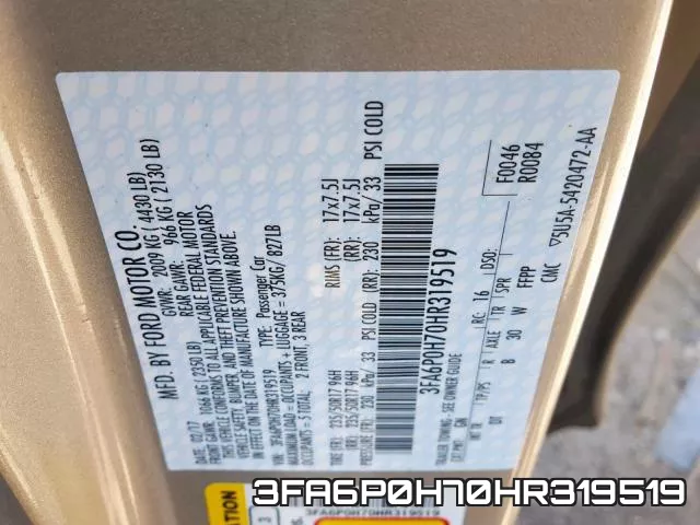3FA6P0H70HR319519 фото 2