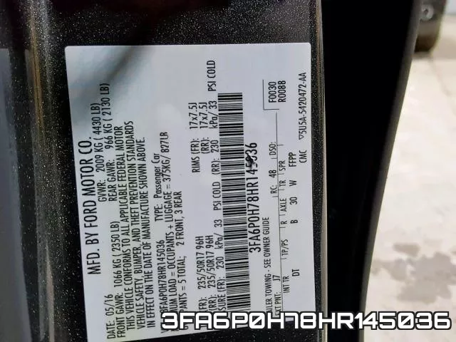 3FA6P0H78HR145036 фото 2