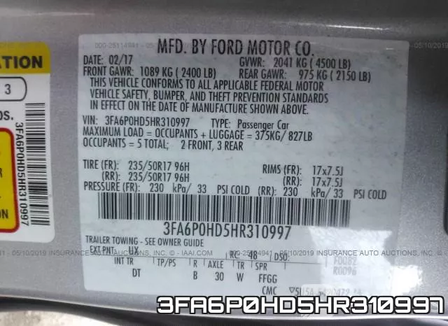 3FA6P0HD5HR310997 фото 10