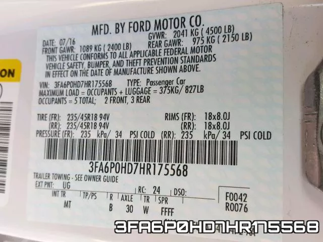 3FA6P0HD7HR175568 фото 2