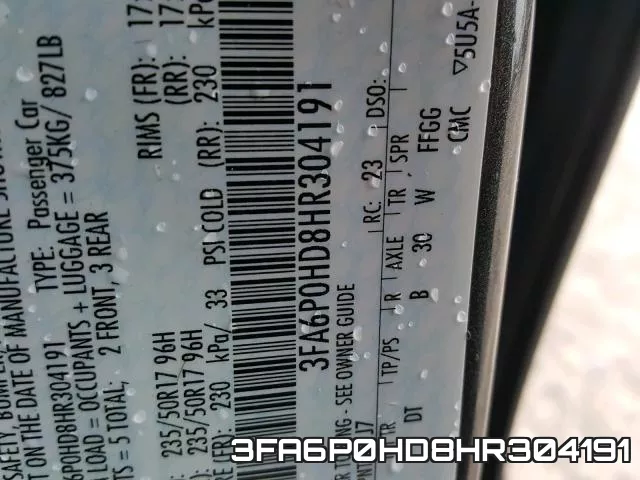 3FA6P0HD8HR304191 фото 2