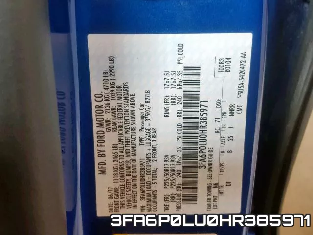 3FA6P0LU0HR385971 фото 2