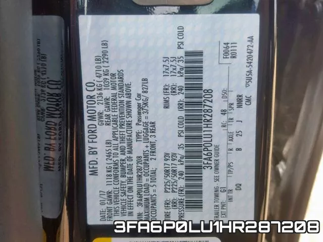 3FA6P0LU1HR287208 фото 2