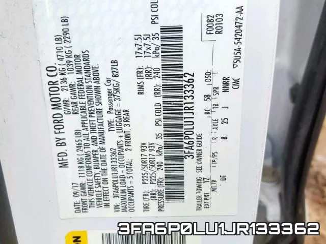 3FA6P0LU1JR133362 фото 2
