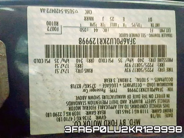 3FA6P0LU2KR129998 фото 2