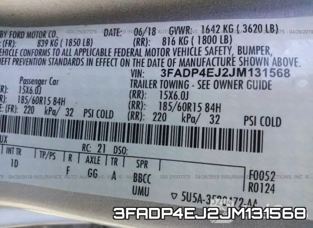 3FADP4EJ2JM131568 фото 10
